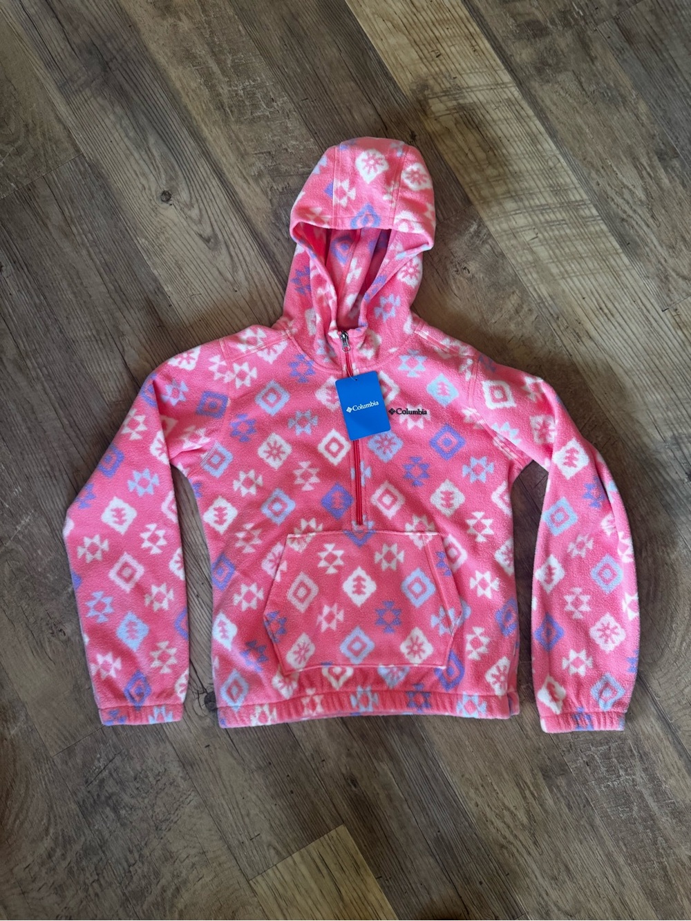 NWT Columbia Benton Springs Hooded Half-Zip Long-Sleeve Pullover Kids Size Large
